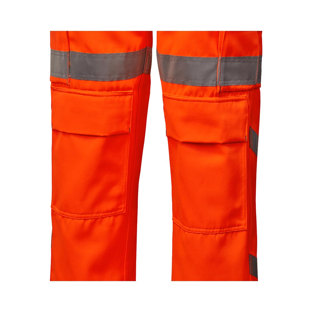 Hi Vis Bolster Orange Rail Spec Waterproof Combat Style Over Trouser Pro  Rail  Work  Wear Direct
