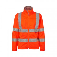 Ladies 3 Layer Softshell HV Rail Jacket-Orange